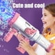 thumbnail image 5 of Soplador de burbujas de dibujos animados, máquina automática de burbujas de 32 agujeros, ventilador eléctrico con luces para recuerdos de fiesta, juguete de verano, regalo de cumpleaños para niño, 5 of 10
