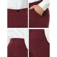 thumbnail image 6 of Unique Bargains Men's Slim Fit Flat Front Solid Color Business Chino Trouser 38 Burgundy, 6 of 6