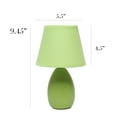 thumbnail image 3 of Simple Designs Mini Egg Oval Ceramic Table Lamp, Green, 3 of 10