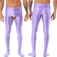 thumbnail image 1 of Mens Sexy Glossy Crotchless Pantyhose High Waist Elastic Waistband Hot Pants Stretchy Leggings Lingerie Nightwear ClubwearXL Gong Bohan LED, 1 of 2