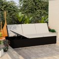 thumbnail image 1 of vidaXL Convertible Sun Bed with Cushion Poly Rattan Black, 1 of 12