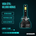 thumbnail image 2 of Luces Led para Auto - EVOLUM - Modelo Barracuda 11,000 lúmenes - Resistencia al Agua - Haz de luz Perfecto (5202), 2 of 8