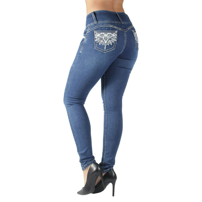 Mid waist Butt lifting Shaping Jeans/Jeggings - Black stone