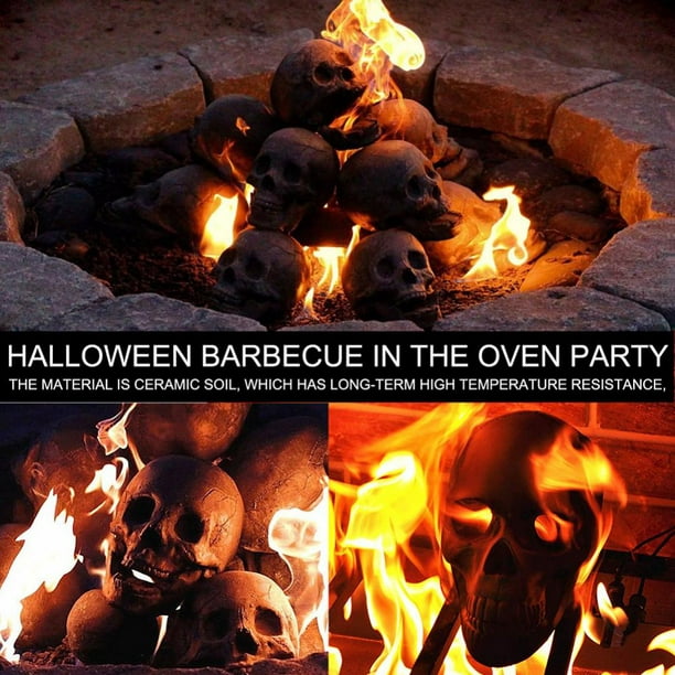 Imitated Human Skull Gas Log For Indoor, Skull Logs For Fire Pit