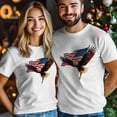 thumbnail image 4 of Independence Day Eagle Men's T Shirts Patriotic American Flag Red Stripe Blue Star T-Shirt for Men Crew Neck Tees Cotton Tops White, XL, 4 of 9