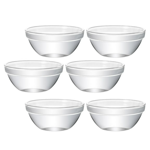 ROSENICE 6Pcs Clear Glass Pudding Molds for Diy Cakes and Puddings Home Use and Food Containers