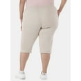 thumbnail image 3 of JMS Just My Size by Hanes Women's Plus Size Pull on Bling Tab Capri Pants, Sizes 0X-4X, 3 of 5