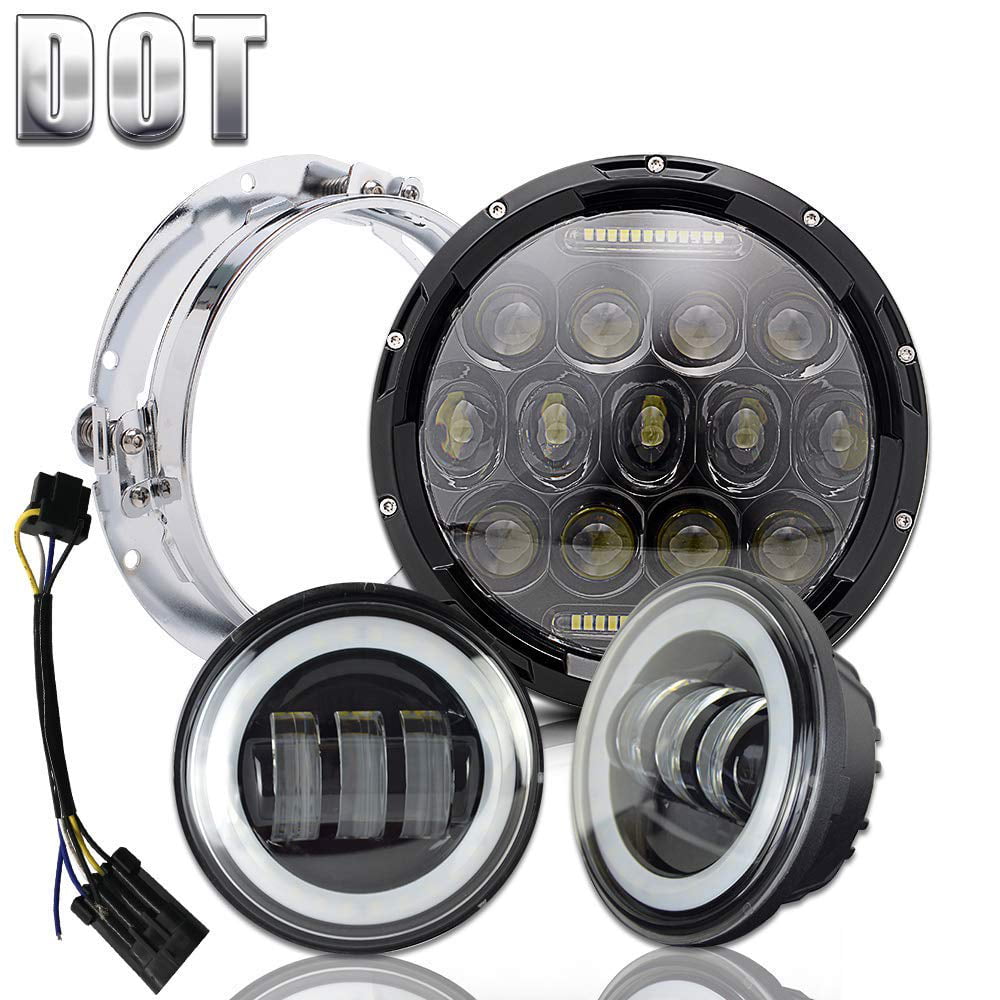 3.54 Inch Round Motorcycle Headlight LED Fog Lights with DRL Hi/Lo Beam Motorcycle Front Driving Lights Universal fit for Motorbike Electric Bike Motor Off-road Truck 