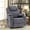 Grey, variant on OUINCH Manual Swivel Glider Rocker Recliner Chair with Massage and Heat, 2 USB Ports, 2 Cup Holders, 2 Side Pockets and 2 Front Pockets