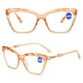 thumbnail image 3 of KOOSUFA Cat Eye Reading Glasses +1.5 Blue Light Blocking Fashion Crystal Frame Computer Readers Eyewear Eyeglasses for Women Orange, 3 of 7