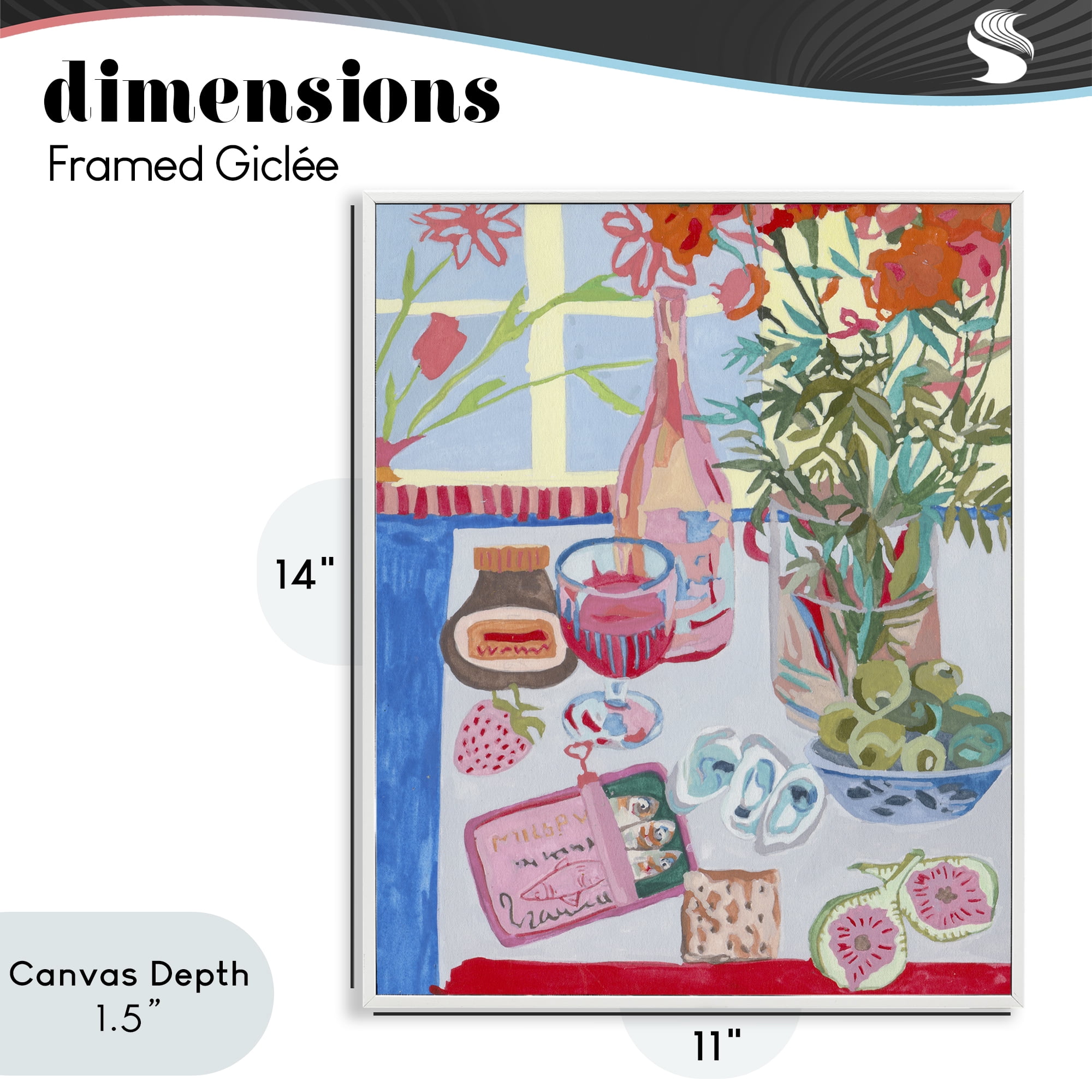 Stupell Industries Red & Blue Table Setting White Framed Giclee Art, design by Melissa Wang