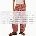 thumbnail image 4 of VBVC Women's Floral Paisley Print Barrel Jeans , High Waisted Denim Pants For Women,Ladies' Baggy Washed Trousers with Pockets,Red,S-2XL, 4 of 10