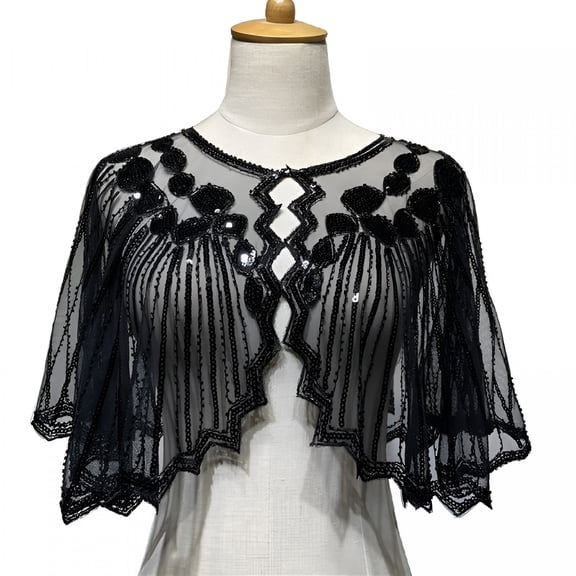 TELOLY 1920S Glistening Shawl for Women Flapper Evening Dress Accessories for Prom
