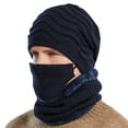 thumbnail image 2 of Winter Knitted Beanie Scarf Men Hat Neck Warmer Gaiter Face Cover Set, 2 of 8