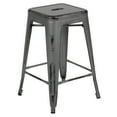 thumbnail image 2 of Merrick Lane Lightweight Modern Backless Counter Height Stool, Silver Gray (Set of 2), 2 of 13