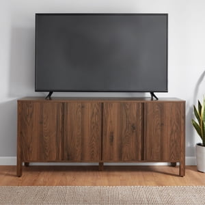 Mainstays 4-Door TV Console for 65" TVs, Canyon Walnut