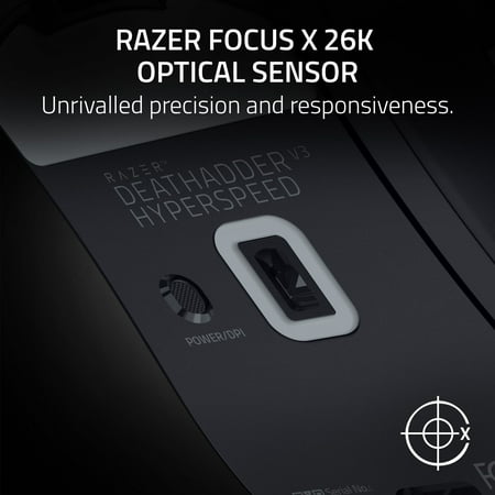 Razer - DeathAdder V3 HyperSpeed Ultra-Lightweight Wireless Optical Gaming Mouse with 100 Hour Battery - Black