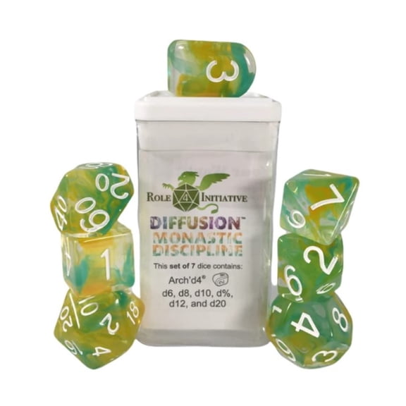Role 4 Initiative Diffusion Poly Set - Monastic Discipline w/Numbers (7)
