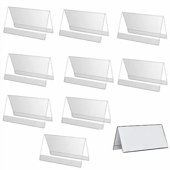 Naisfei  10 Pack Name Plates for Desks, Clear Plastic Name Plates for Desk Clear Tent Name Plate Display for Office Conference, Reusable Name Tent Holder for Business Training Event（9*6cm）