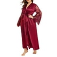 thumbnail image 3 of DYMADE Womens Sleepwear Chemise Nightdress Lace Bow Sexy Sheer Long Sleeve Nightgown Robes Plus Size, 3 of 4
