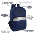 thumbnail image 4 of Trailmaker (24 Pack) 17" Backpack – Reflective School Backpack with Padded Straps, Water Bottle Pockets for Kids & Adults, School Travel Camp (Navy Blue), 4 of 15