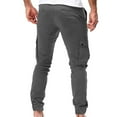 thumbnail image 6 of SOOMLON Mens Casual Pants Lightweight Summer Beach Yoga Pants Pocket Casual Pants Cargo Lace up Leggings Dark Gray L, 6 of 6