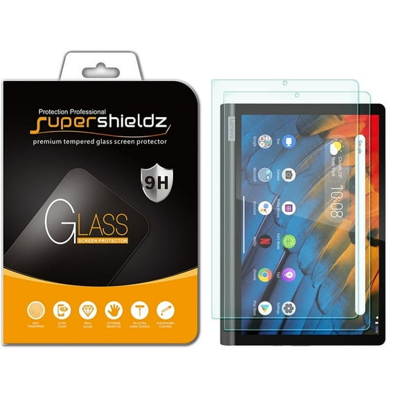 [2-Pack] Supershieldz for Lenovo Yoga Smart Tab 10.1 inch Tempered Glass Screen Protector, Anti-Scratch, Anti-Fingerprint, Bubble Free