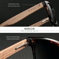 thumbnail image 3 of BARCUR Black Walnut Sunglasses Wood Polarized Sunglasses Men And Women Glasses UV400 Protection Eyewear Original Box, Best Gift for Father's Day, 3 of 7