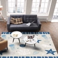 thumbnail image 2 of Area Rugs for Living Room, 5'x7' Large Washable Rug Retro Blue Starfish Seashell Jellyfish Coral Soft Indoor Carpet Non Slip Floor Mat for Bedroom Dining Room Entryway, 2 of 6
