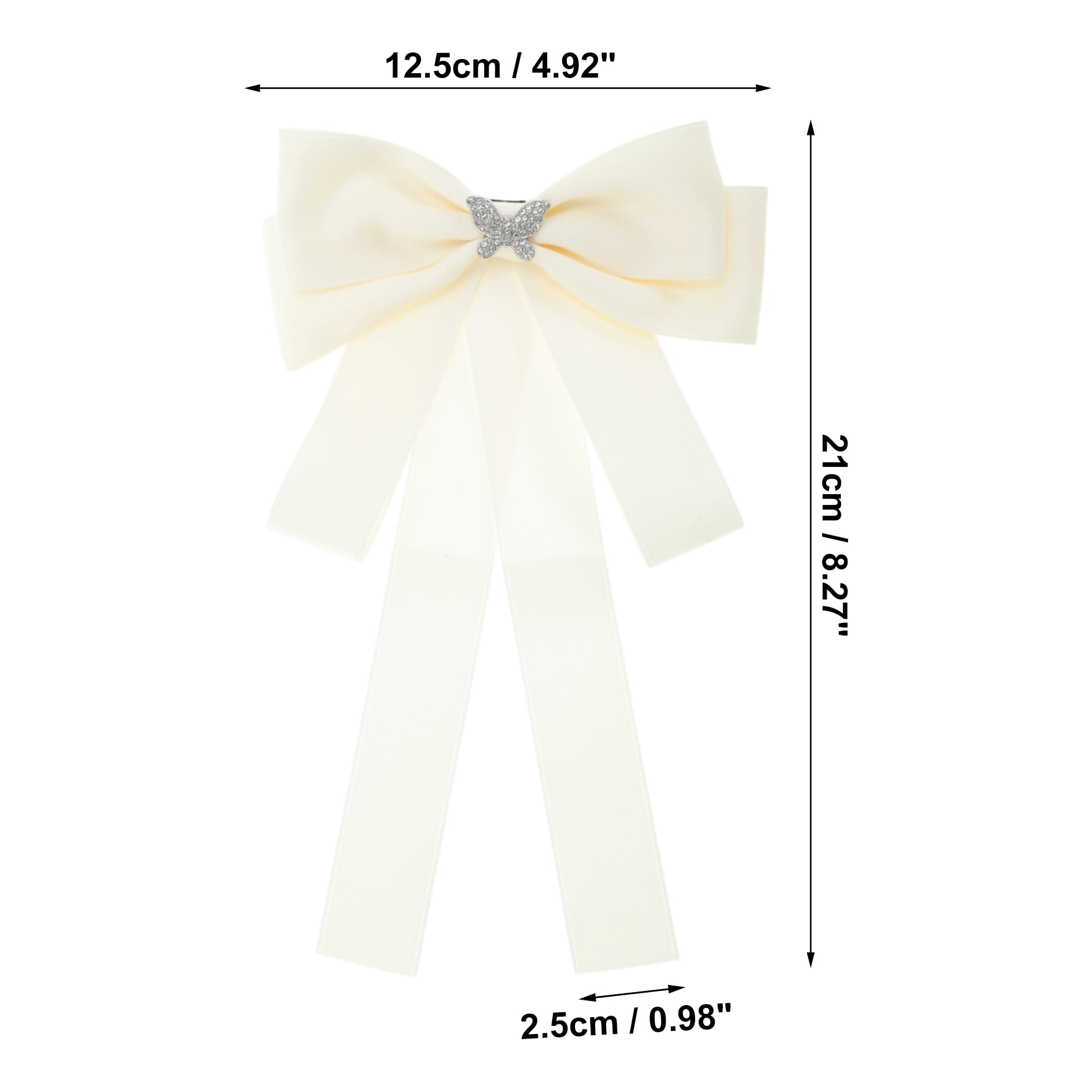 Unique Bargains Ribbon Bow Brooches Butterfly Rhinestone for Gifts