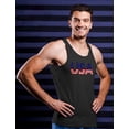 thumbnail image 4 of Fourth of July Men's Tank Top - American Flag Print Singlet - USA Pride - Patriotic Apparel for 4th of July Celebrations - Barbecues - Men's American Flag Tank - USA Themed Outfit - X-Large White, 4 of 6