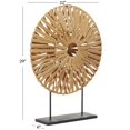 thumbnail image 4 of 22" x 29" Brown Plastic Rattan Handmade Abstract Sculpture with Black Stand, by DecMode, 4 of 7