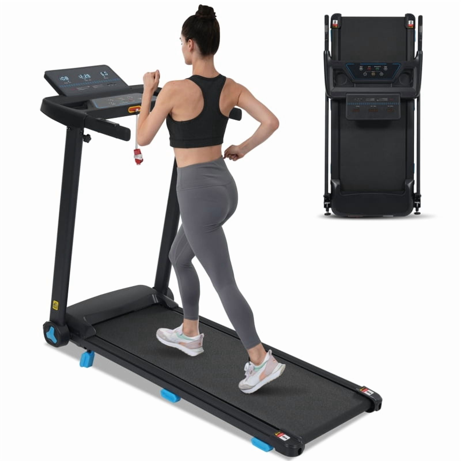 3.0HP Quiet Foldable Treadmills with Incline for Home, 10.0MPH 300 LBS Weight Capacity Home Exercise Equipment Treadmills with Heart Rate Sensors,Type C &   USB Charge Station ,Bluetooth