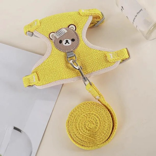 Juego de arnés y correa para conejos, accesorios para mascotas, chaleco ajustable, correas para mascotas para caminar al aire libre, suministros para animales pequeños