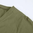 thumbnail image 5 of HJYCHN Women's V-Neck Linen Midi Dress for Everyday Wear with Short Sleeves and Solid Design for Seasonal Comfort Green S, 5 of 7