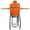 Orange, variant on London Sunshine Ceramic Kamado Charcoal BBQ Grill - 18 Inch with Stainless Steel Stand and Double Sideboards (ORANGE)