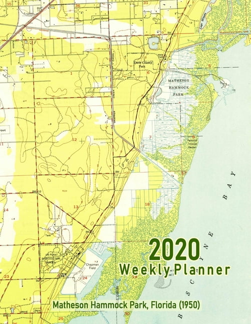 2020 Weekly Planner Matheson Hammock Park, Florida Vintage Topo Map