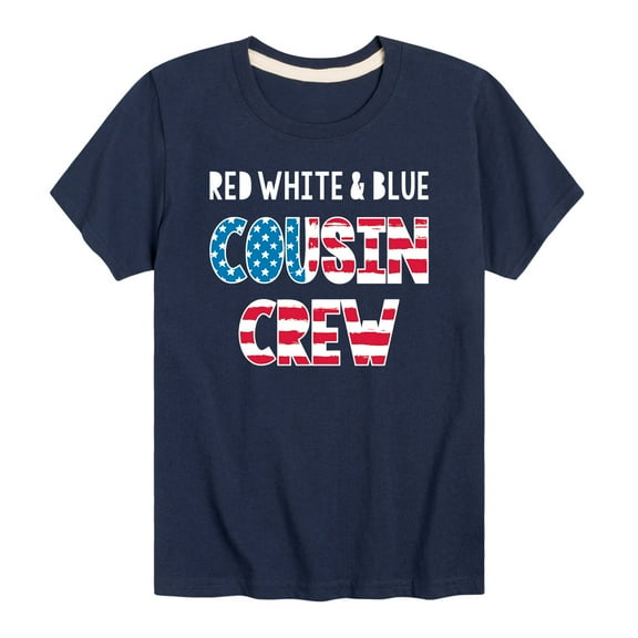 Instant Message - Red White And Blue Cousin Crew - Toddler And Youth Short Sleeve Graphic T-Shirt