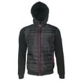 thumbnail image 2 of Mens Puffer Zipper Jacket Warm Fleece Sweatshirt Hoodie D Charcoal H Black 2XL, 2 of 4
