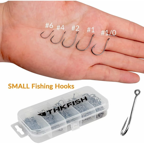 THKFISH 50Pcs/100Pcs/250pcs/500pcs Box Fishing Hooks Split Shot Hook Drop Shot Hooks Wacky Worm Circle Hooks for Fishing Hooks
