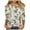 Blue, variant on BangWanChi 3/4 Length Sleeve Womens Tops Women's Fashion Printed T-Shirt 3/4 Sleeves Blouse Round Neck Casual Tops