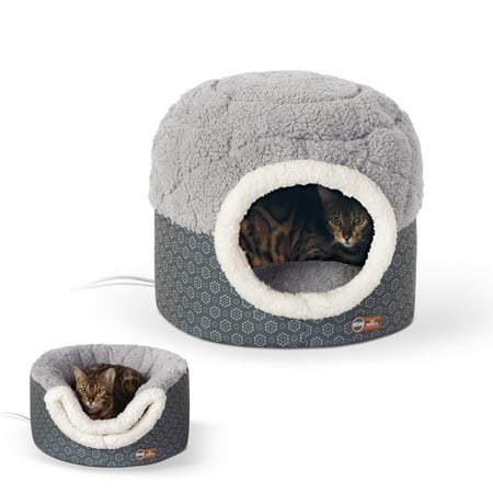 UPC: 0655199637546 | K&H Pet Products Thermo-Pet Nest Heated Cat Bed Gray Small 18 X 15 Inches
