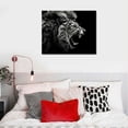 thumbnail image 3 of ONETECH Canvas Wall Art Lion Painting Modern Large Beast Canvas Artwork Contemporary Wall Art Pictures Black and White Lion for Kitchen Office Home Decoration - 20x16 Inch, 3 of 3