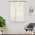 thumbnail image 6 of Sheer Tier Curtains for Small Window - Linen Look Textured Privacy Semi Sheer Drapes for Kitchen,Rod Pocket Voile Curtain Panels Draperies - 27" W x 45" L, Taupe, Set of 2, 6 of 6