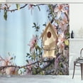 thumbnail image 1 of Ambesonne Almond Blossom Shower Curtain, Little Birdhouse, 69"Wx70"L, Multicolor, 1 of 3