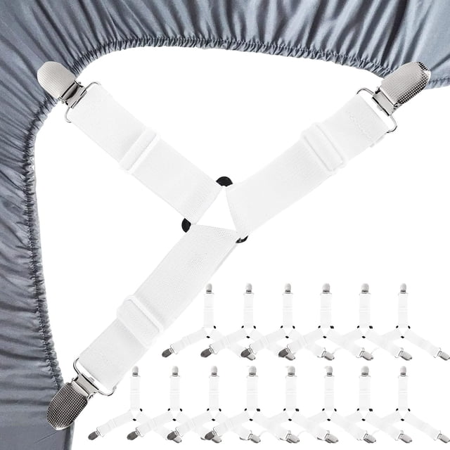 Wider Thicker Elastic Bands, Sheet Holders for a Luxurious Bedding Upgrade, Quick Fix for Wrinkle-Free Sheets