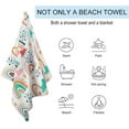thumbnail image 3 of Yibo Hippie Floral Bath Beach Towel 70s Daisy Vintage Watercolor Floral Striped Fabric Modern Aesthetic Print Soft Bath Towel, 3 of 8