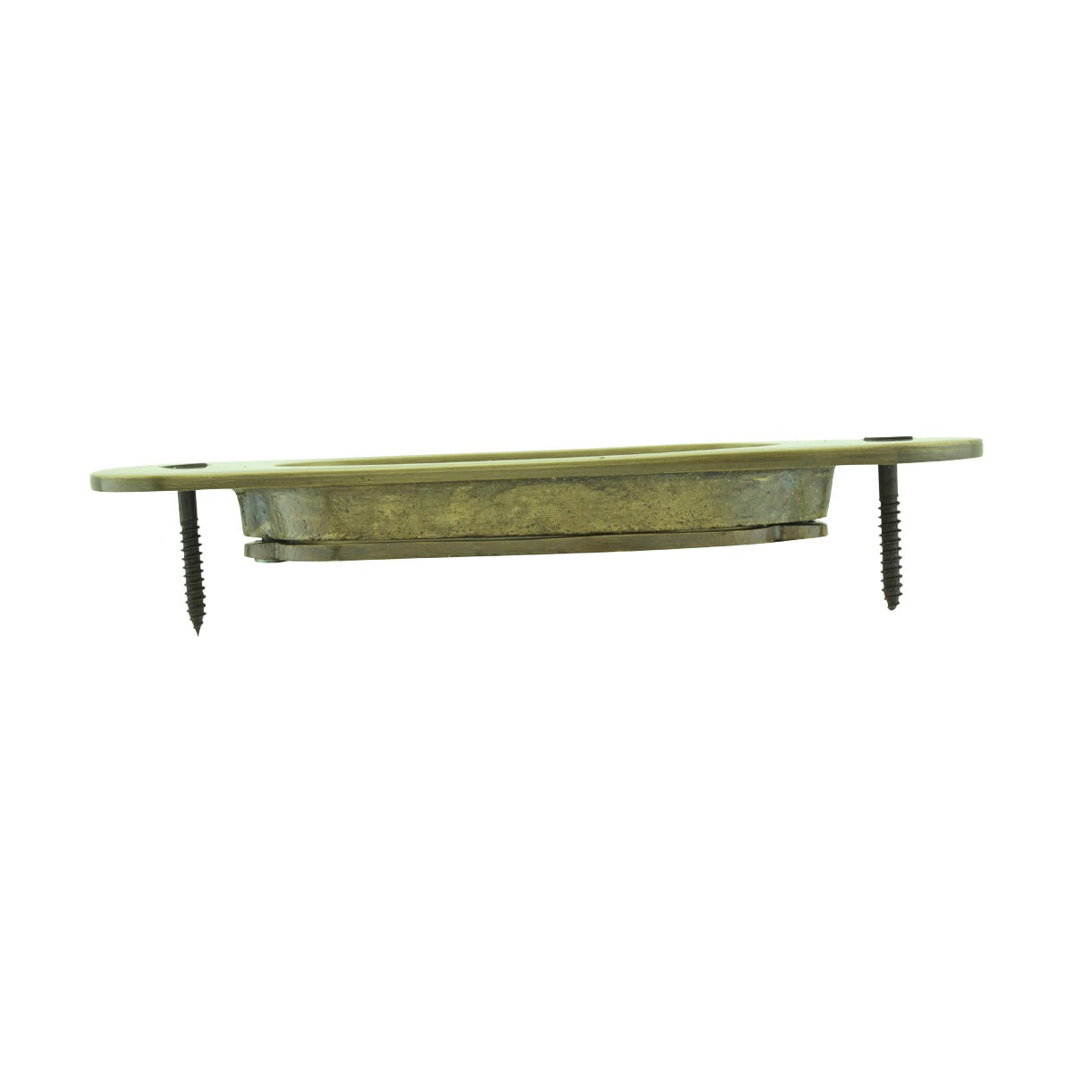 Renovators Supply 2Pcs Oval Sliding Door Pulls Antique Brass Flush Pull Punch-Free Handle for Sliding Barn Doors