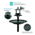 Black Bird Baths for OIF8 Outdoors Plastic Bird Feeder with Flower