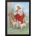 thumbnail image 2 of Jesus in a Red Robe with a Herd of Sheep, Shepherd, Figurative Religion Framed Art Print Wall Art by Christo Monti Sold by Art.Com, 2 of 5
